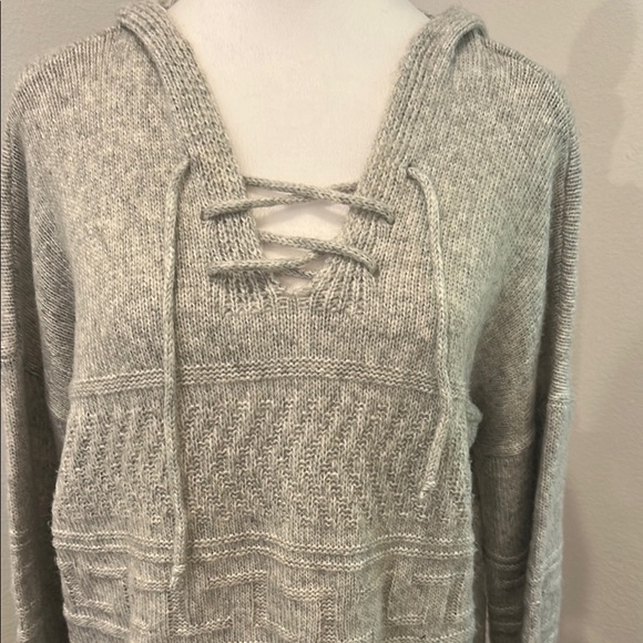 Sonoma Light Gray Hooded Knit Sweater - Picture 2 of 8